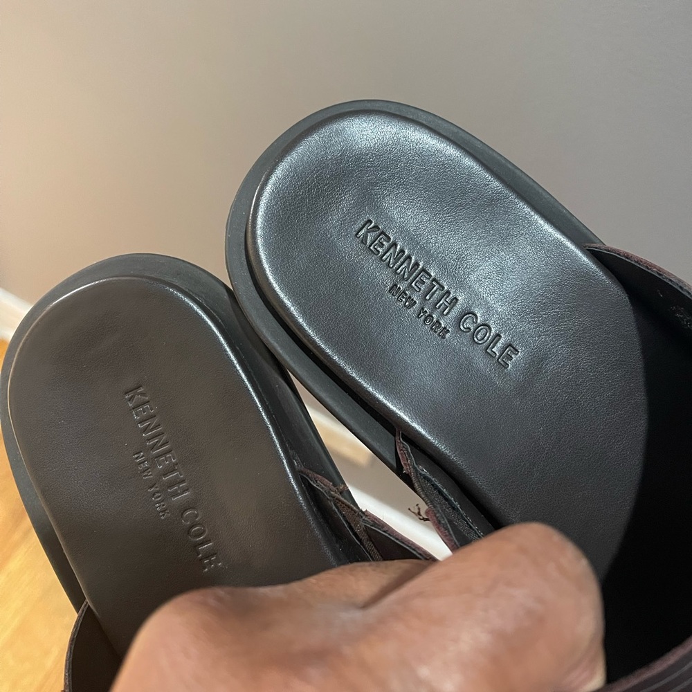 Kenneth Cole Sand-y Beach/Quick Sand Lsrd Slide Sandals Drk Brwn Sz 11 - Picture 11 of 16